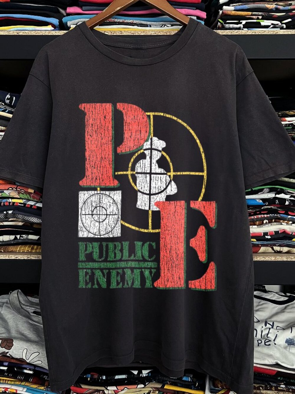 Rare Public Enemy Washed Black Tee